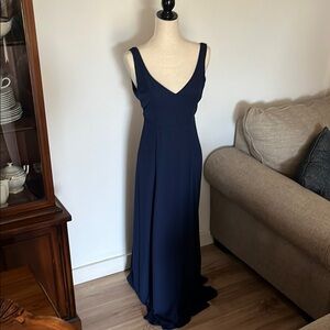 Show me your mumu jenn maxi bridesmaid dress in rich navy crisp